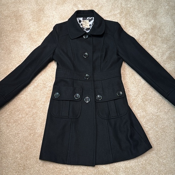 Nordstrom Black Wool Tailored Coat - Picture 2 of 10